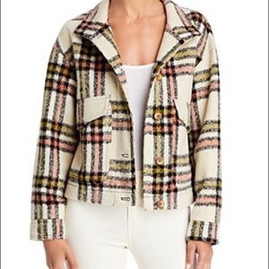 Bagatelle Collection Multicolor Plaid Button Up Coat Boxy Women Size M Shacket